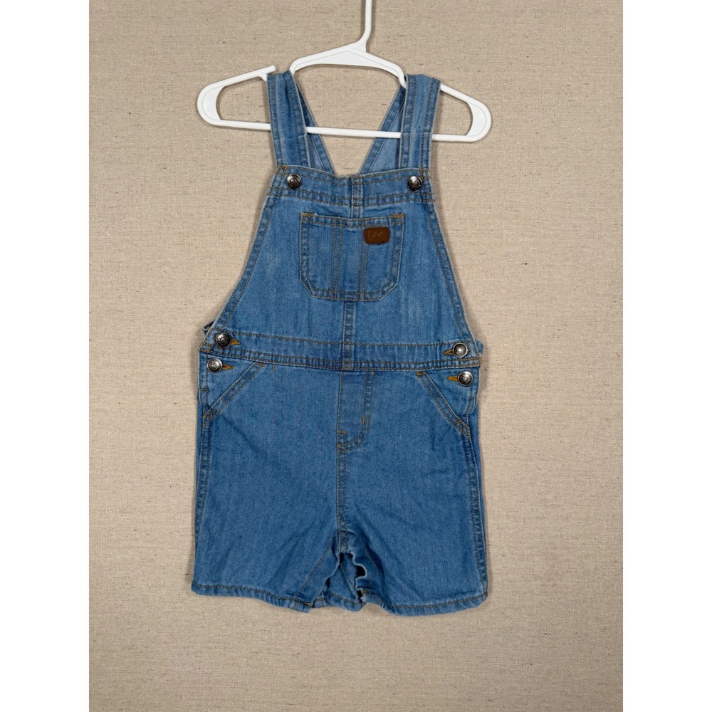 Lee Shortall Denim Overalls Light Wash Bib Shorts Kids SKU 0155